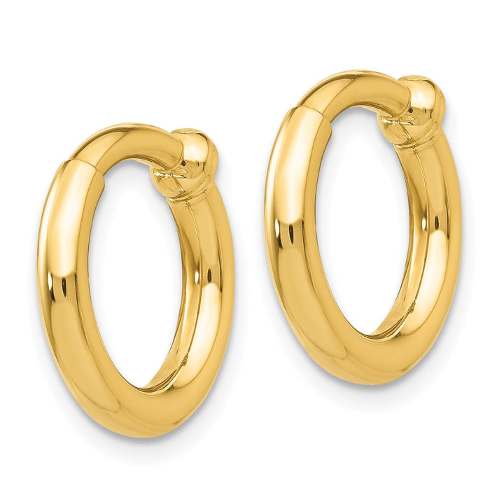 14k Yellow Gold Non-Pierced Hoop Earrings