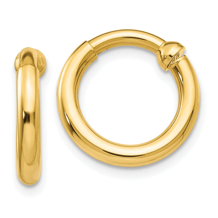 14k Yellow Gold Non-Pierced Hoop Earrings