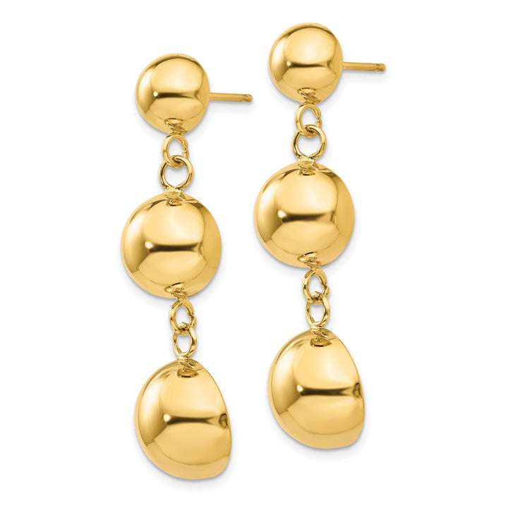 14k Yellow Gold Polished Half Ball Dangle Earring