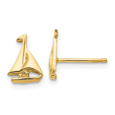 14k Yellow Gold Sail Boat Earrings at $ 85.07 only from Jewelryshopping.com