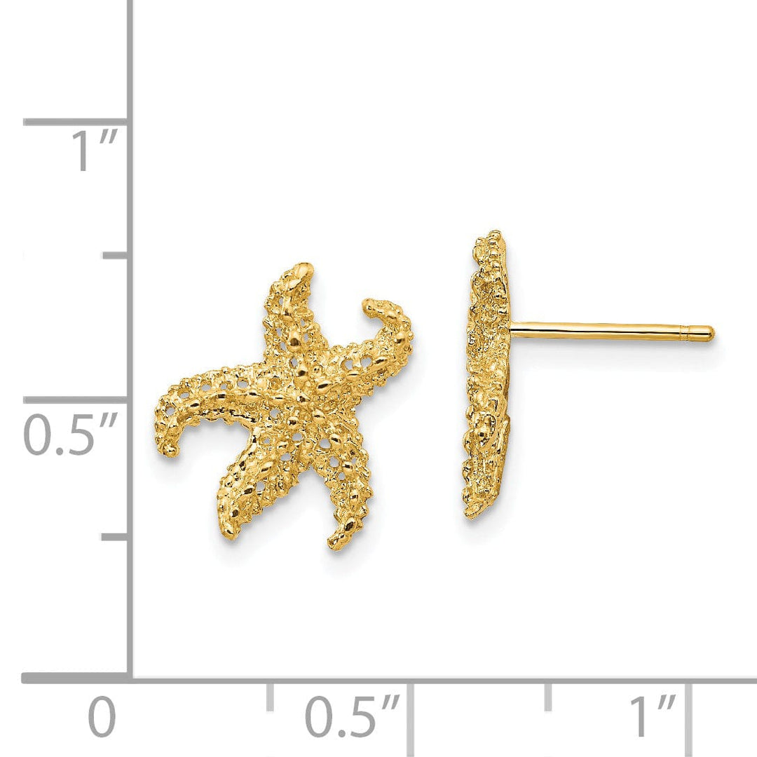 14k Yellow Gold Starfish Earrings