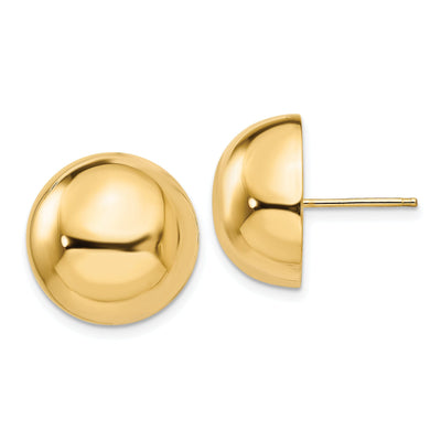 14k Yellow Gold 16MM Half Ball Post Earrings at $ 424.03 only from Jewelryshopping.com