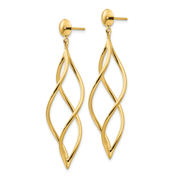 14k Yellow Gold Polished Curved Tube Earrings