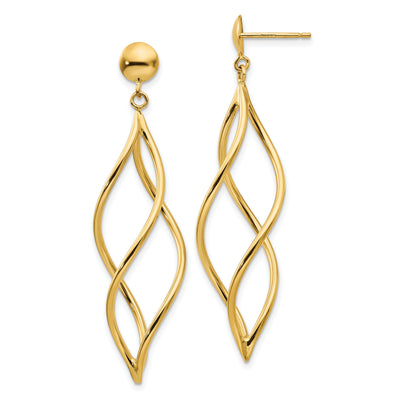 14k Yellow Gold Polished Curved Tube Earrings at $ 259.18 only from Jewelryshopping.com