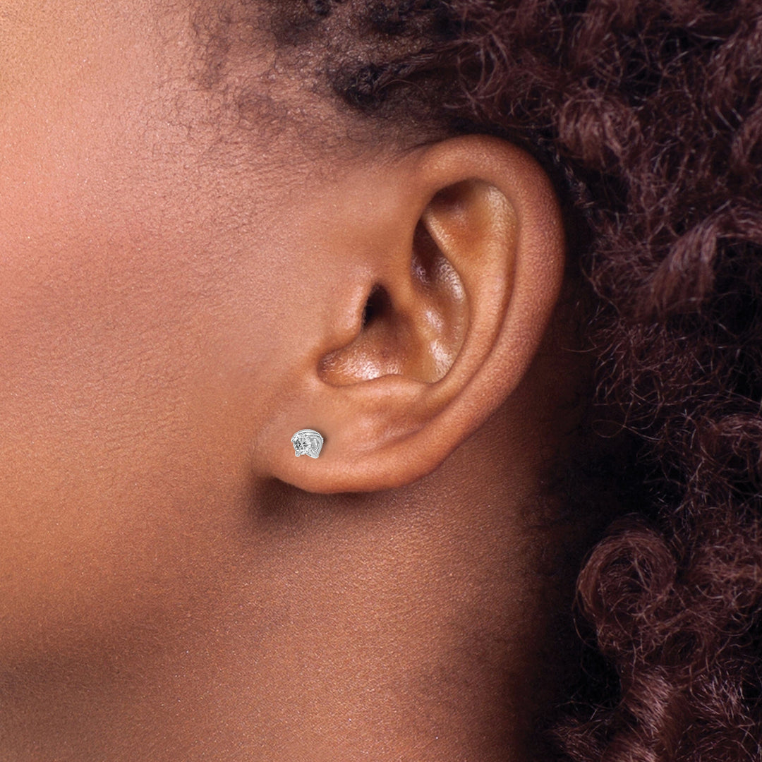 14k White Gold Diamond Post Earrings Women's