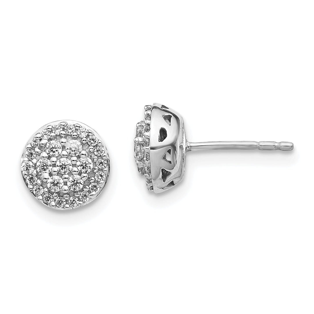 14k White Gold Diamond Cluster design post Earrings