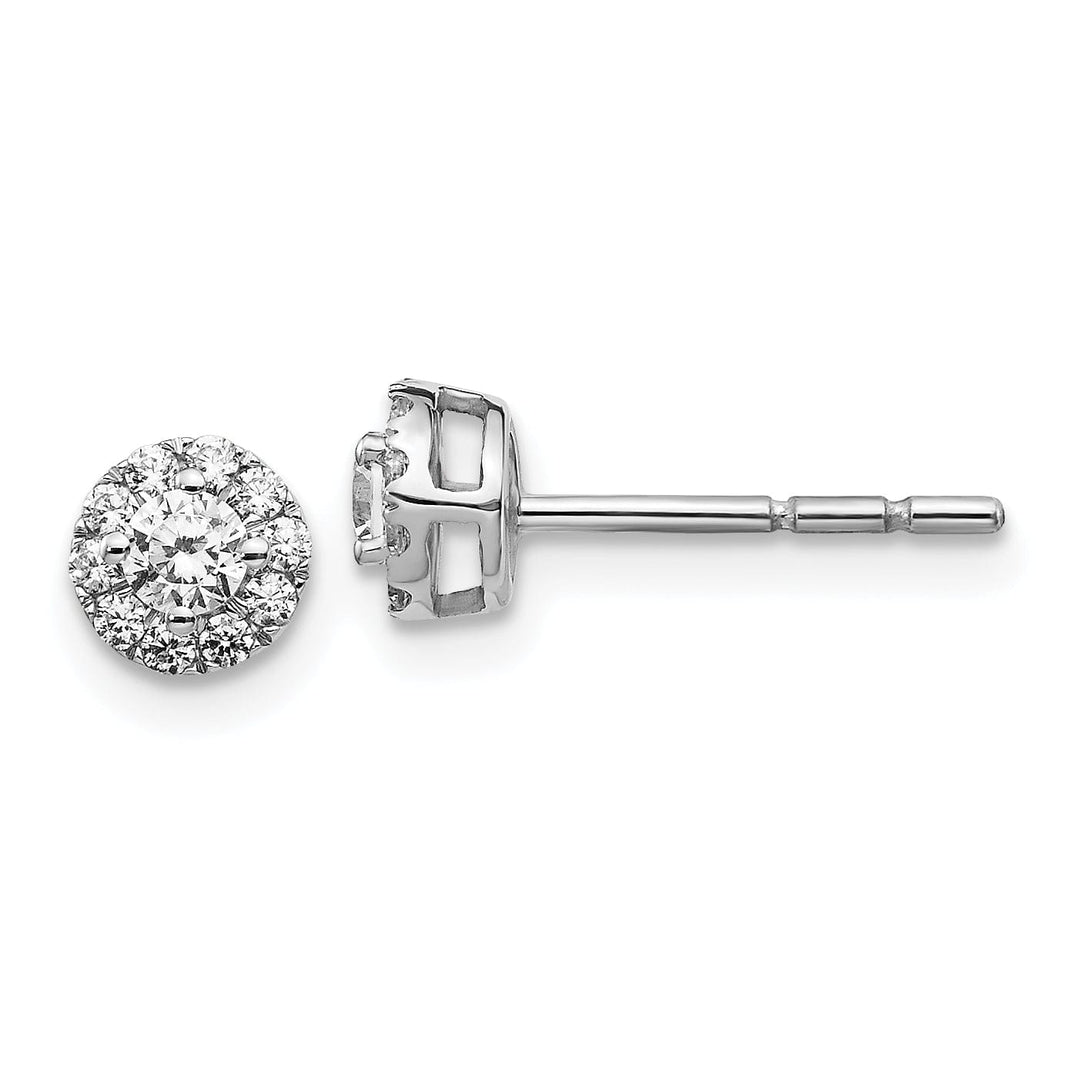 14k White Gold Diamond Cluster Post Earrings 0.32 ct