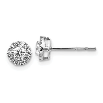 Sophisticated 14k White Gold Diamond Cluster Post Earrings for Women