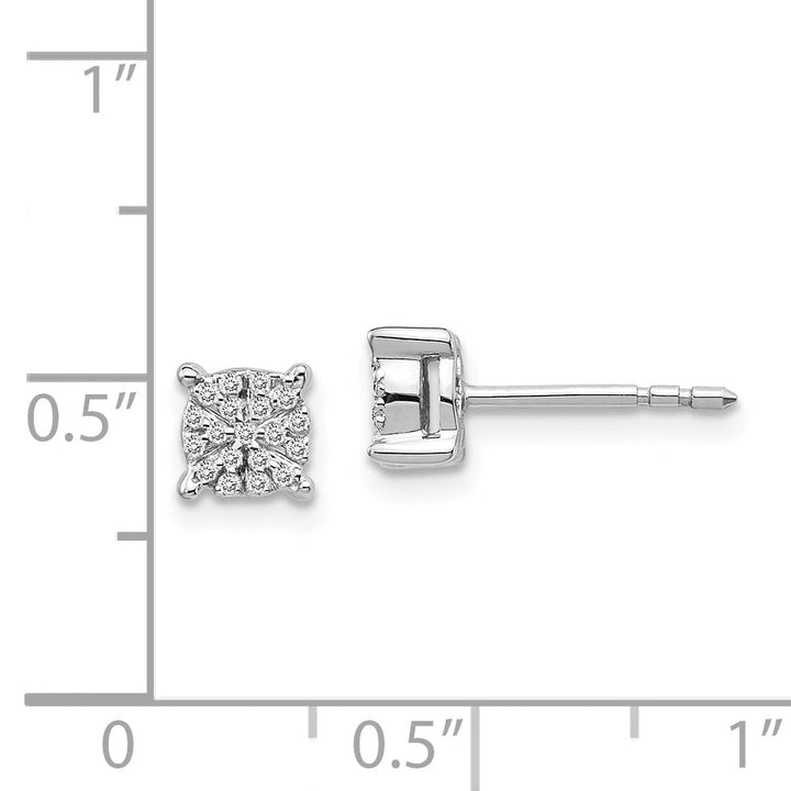 14k White Gold Diamond Cluster Post Earrings Women's