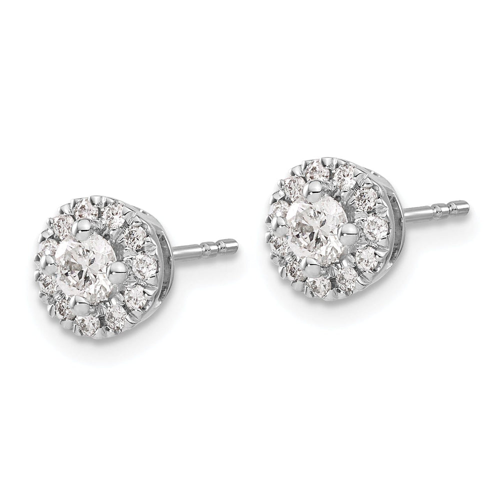 14k White Gold Diamond Cluster Design Post Earrings