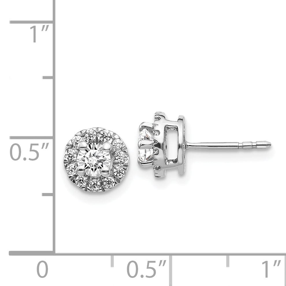 14k White Gold Diamond Cluster Design Post Earrings