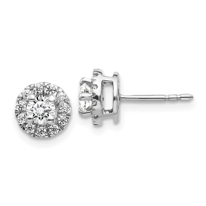 14k White Gold Diamond Cluster Design Post Earrings