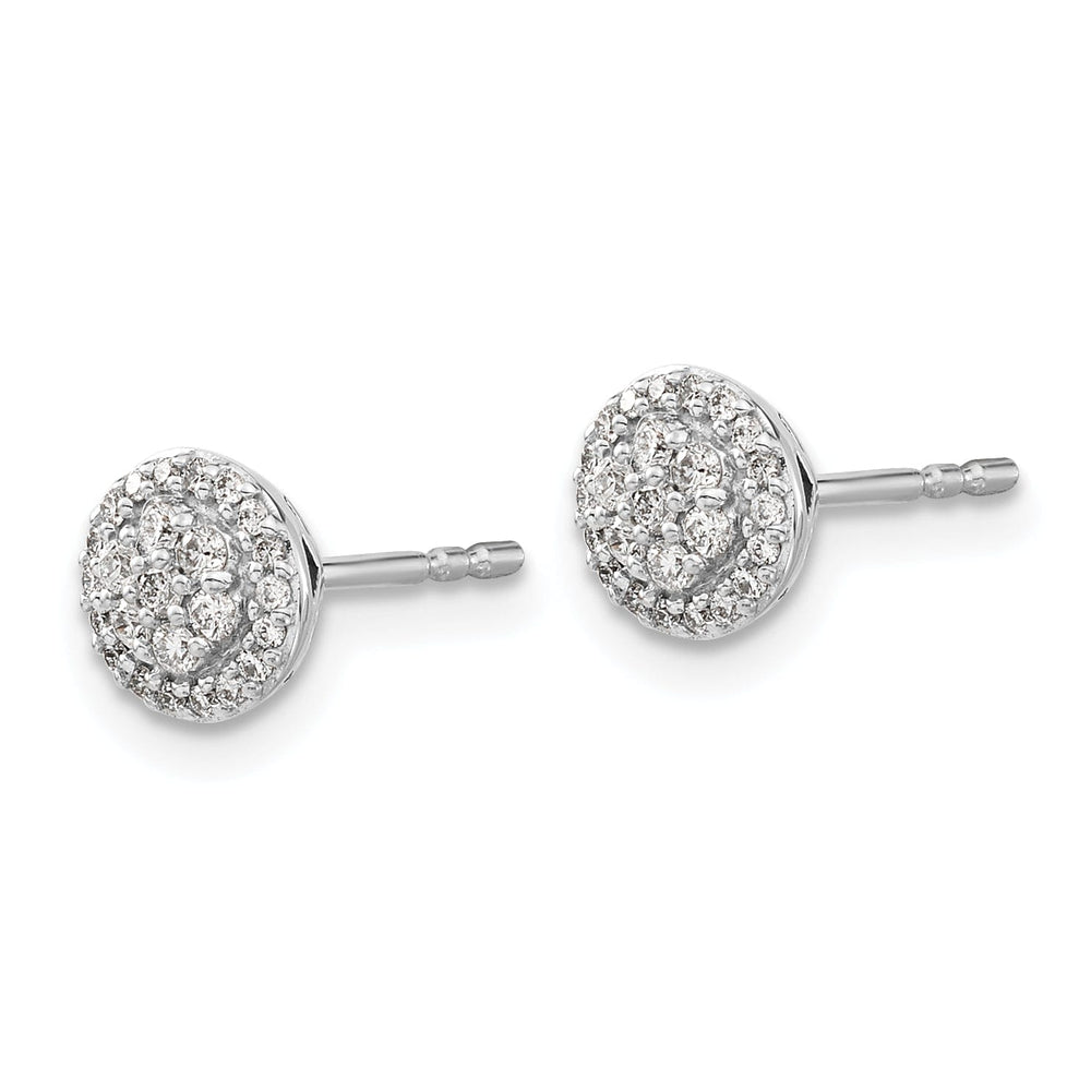 14k White Gold Diamond Cluster Post Earrings