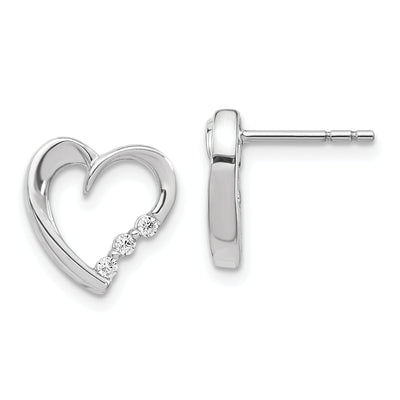 14k White Gold Diamond Heart Post Earrings at $ 401.42 only from Jewelryshopping.com