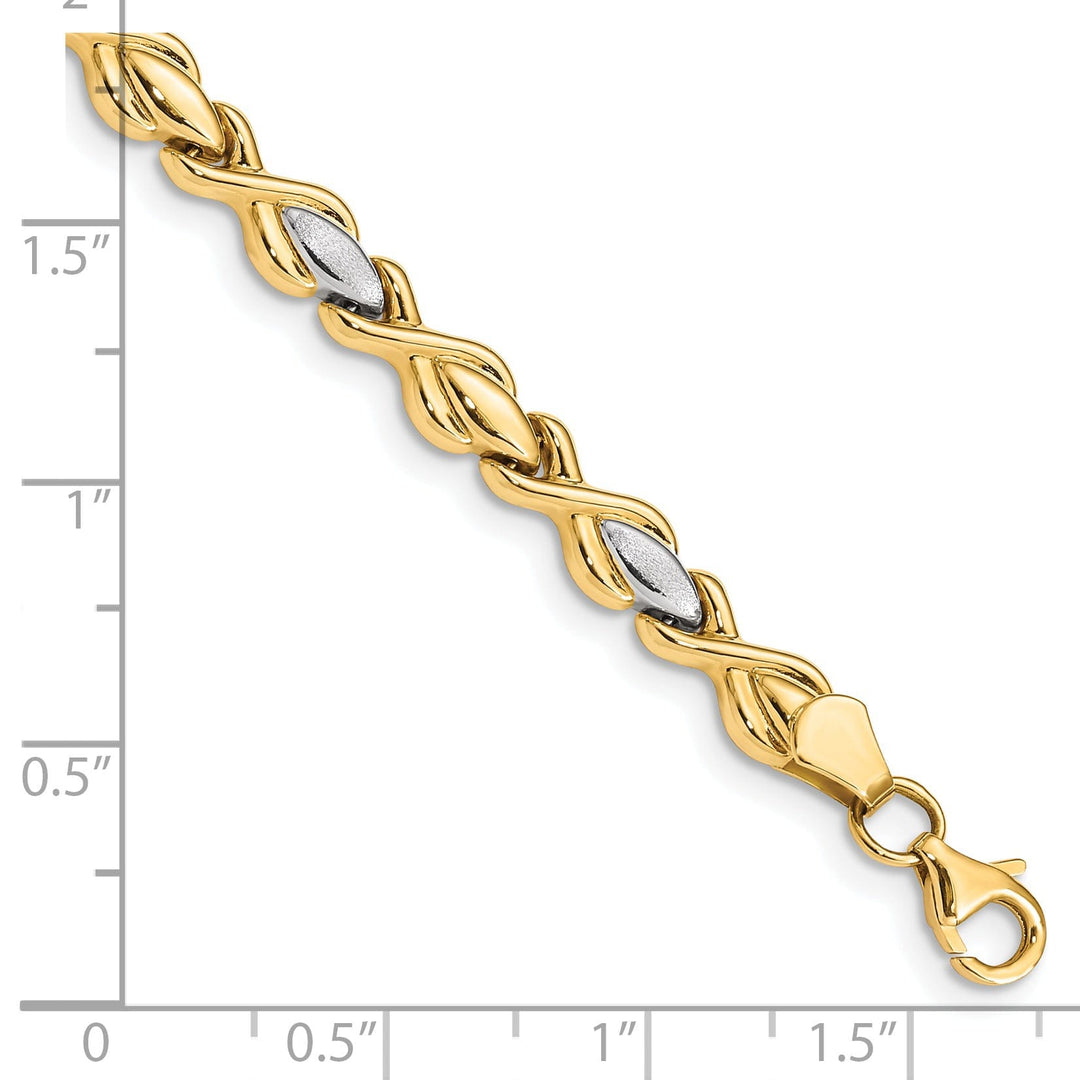 14k yellow gold bracelet infinity fancy links 7.25-inch