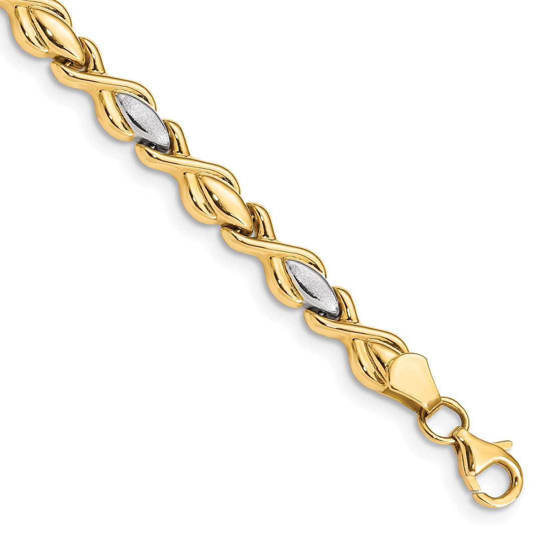 14k yellow gold bracelet infinity fancy links 7.25-inch