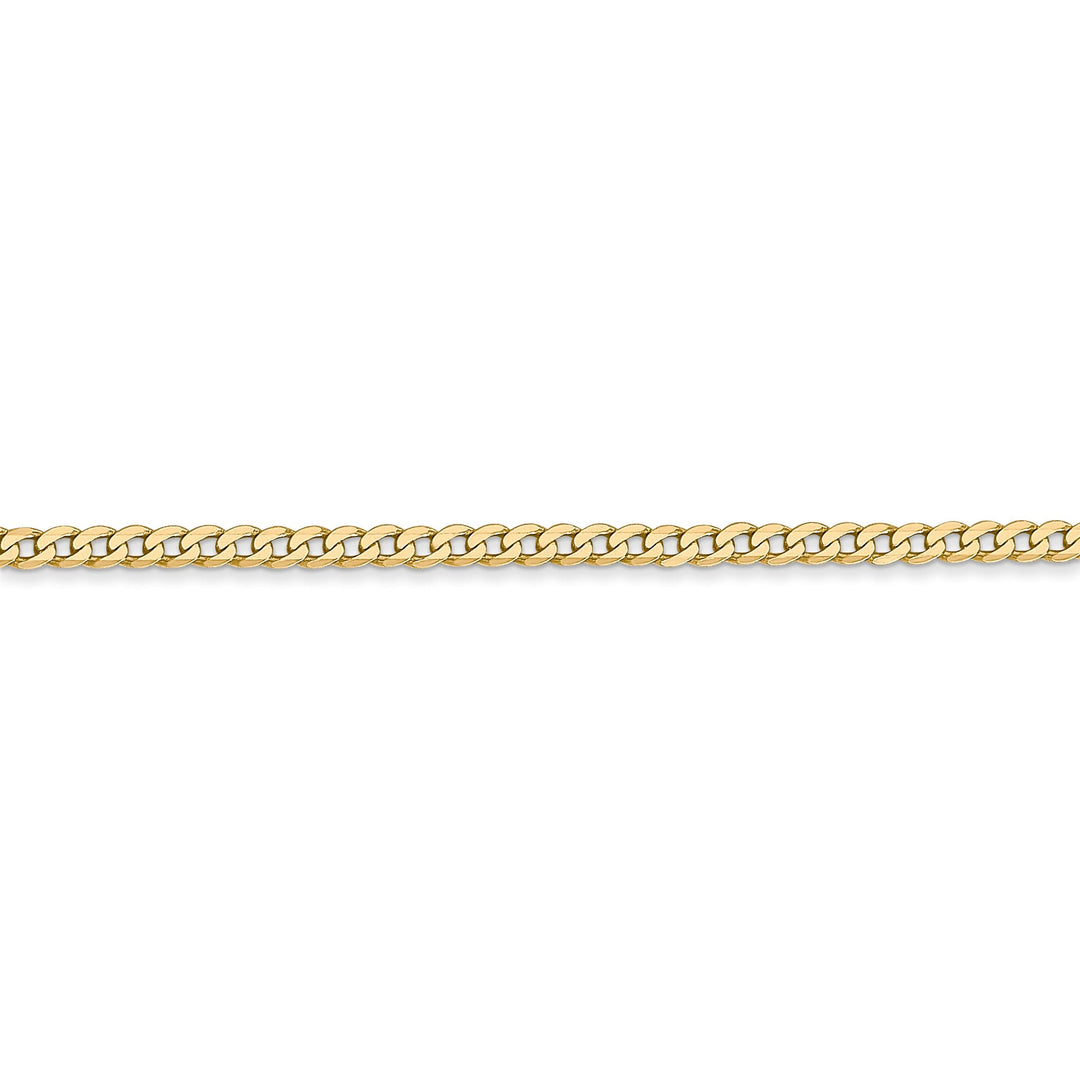 14k Yellow Gold 2.20mm Flat Beveled Curb Chain