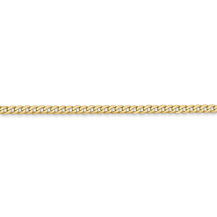 14k Yellow Gold 2.20mm Flat Beveled Curb Chain