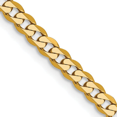 14k Yellow Gold 2.40mm Flat Beveled Curb Chain at $ 241.37 only from Jewelryshopping.com