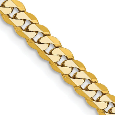 14k Yellow Gold 3.90mm Flat Beveled Curb Chain at $ 425.94 only from Jewelryshopping.com