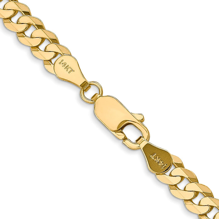 14k Yellow Gold 4.60mm Flat Beveled Curb Chain