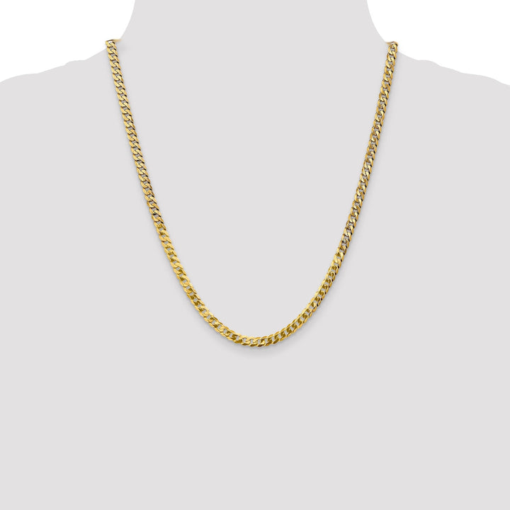 14k Yellow Gold 4.60mm Flat Beveled Curb Chain