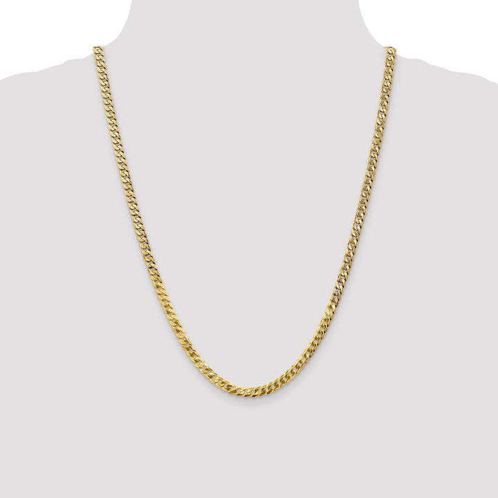 14k Yellow Gold 4.60mm Flat Beveled Curb Chain