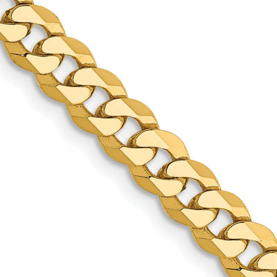 14k Yellow Gold 4.60mm Flat Beveled Curb Chain at $ 602.17 only from Jewelryshopping.com