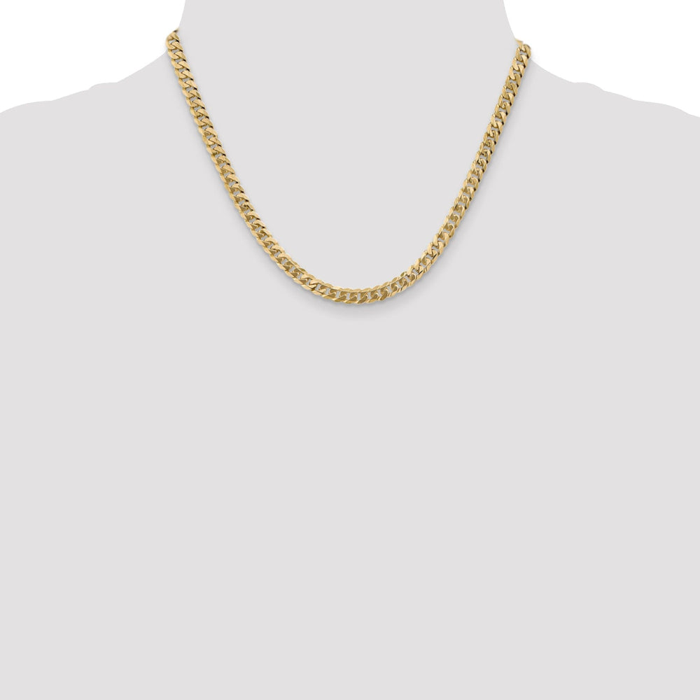 14k Yellow Gold 5.75mm Flat Beveled Curb Chain