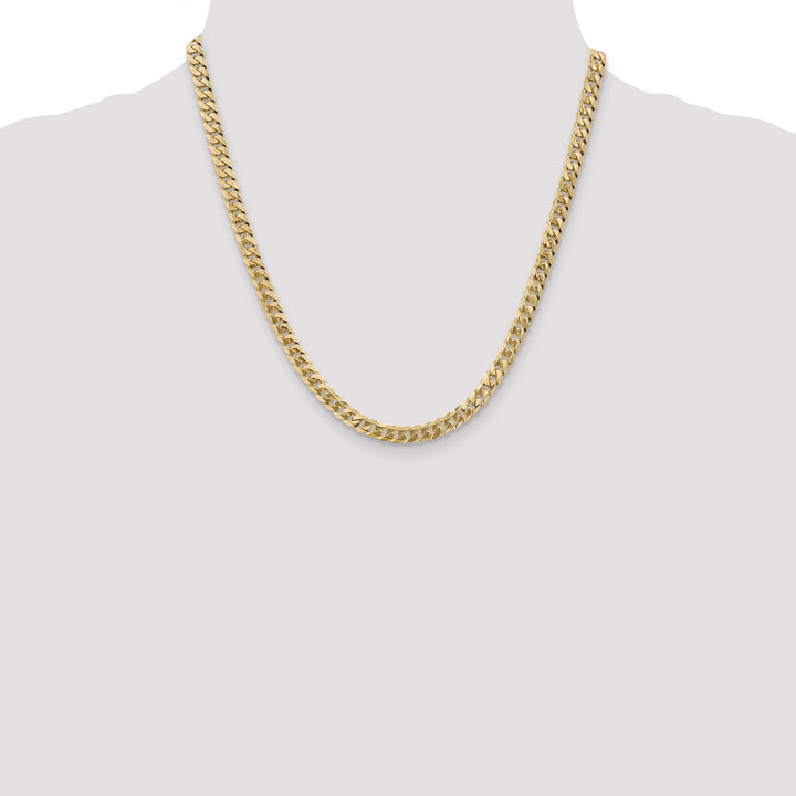 14k Yellow Gold 5.75mm Flat Beveled Curb Chain