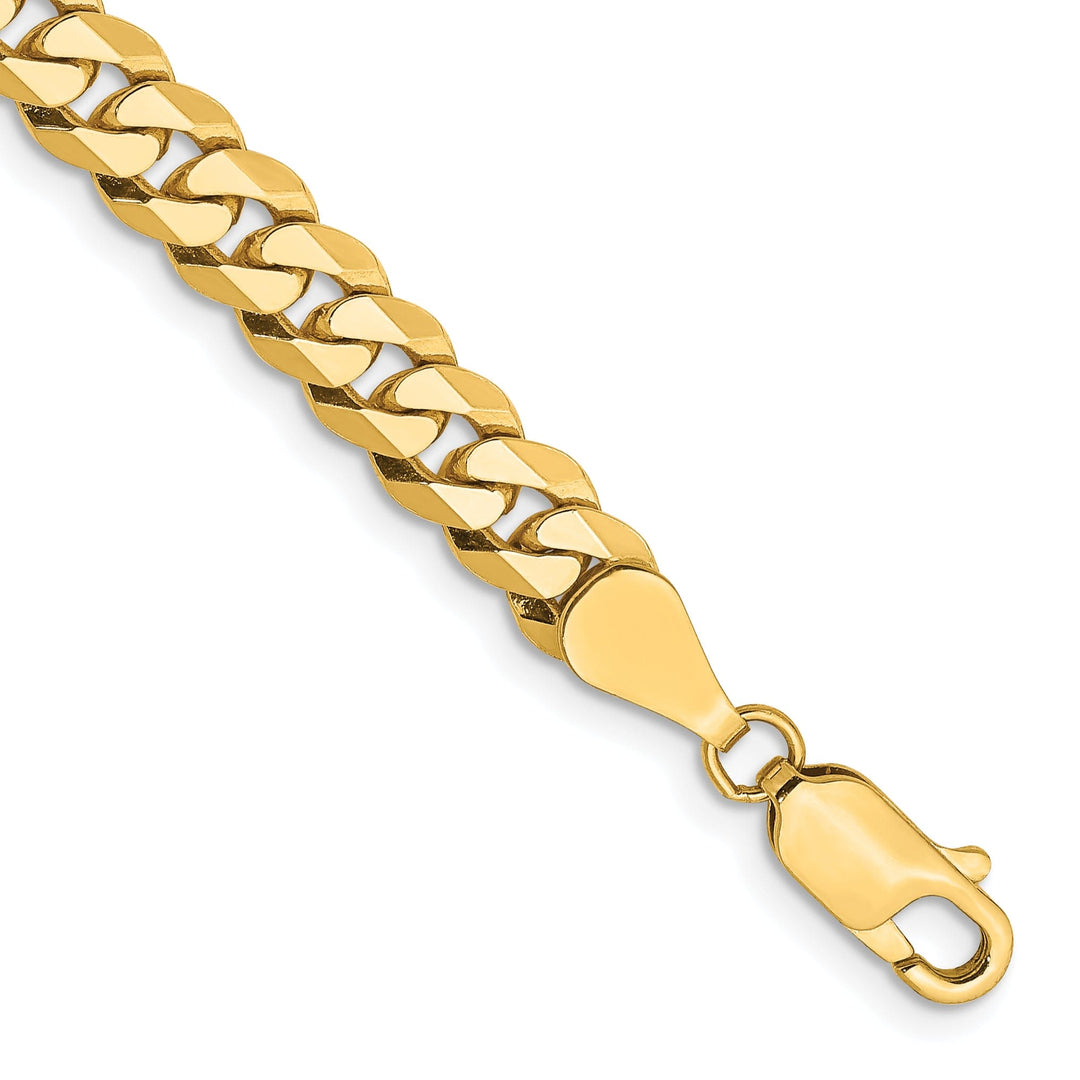 14k Yellow Gold 5.75mm Flat Beveled Curb Chain