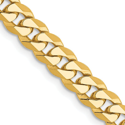 14k Yellow Gold 5.75mm Flat Beveled Curb Chain at $ 883.98 only from Jewelryshopping.com