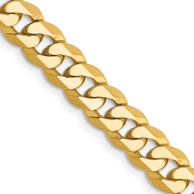 14k Yellow Gold 6.10mm Flat Beveled Curb Chain at $ 1005.16 only from Jewelryshopping.com