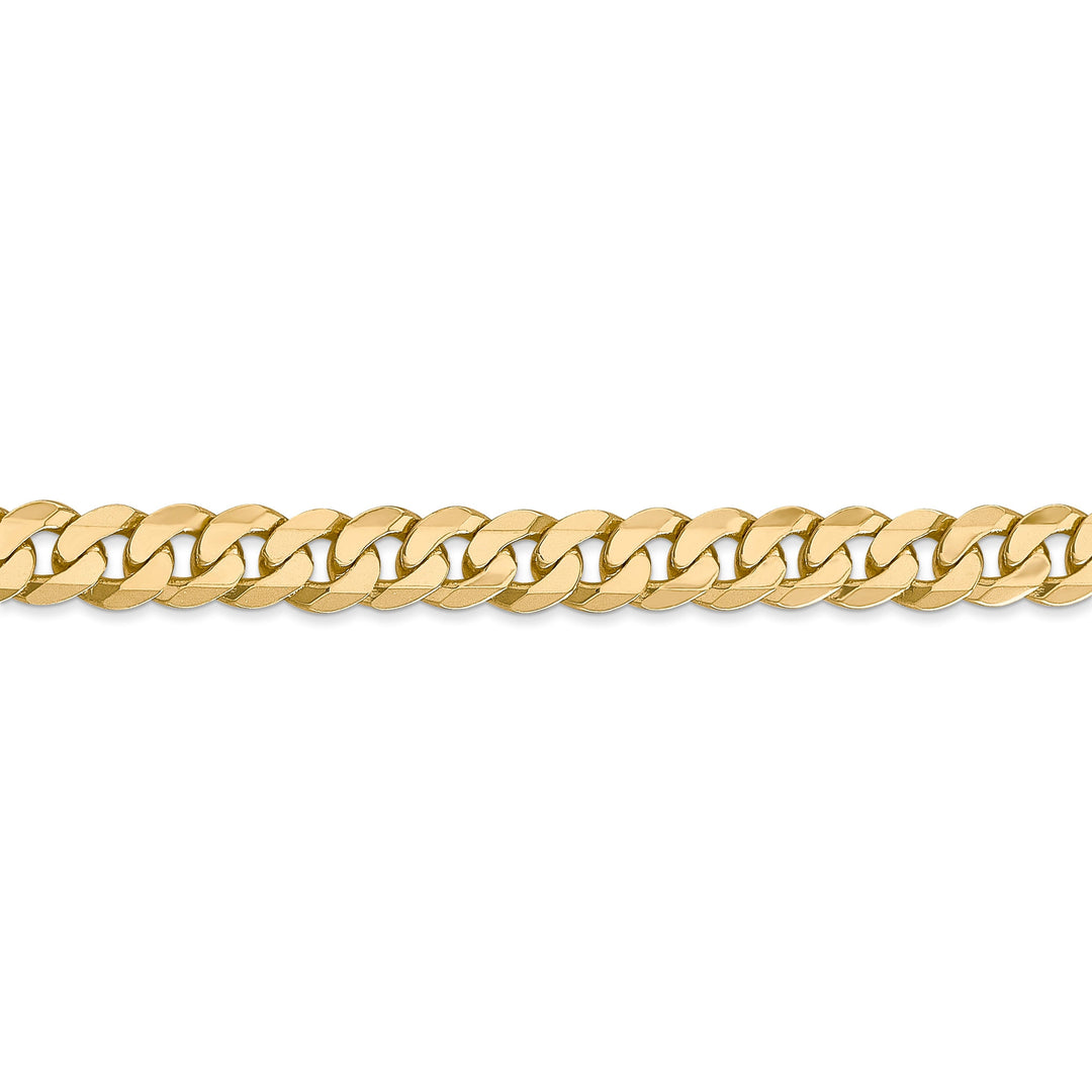 14k Yellow Gold 7.25mm Flat Beveled Curb Chain