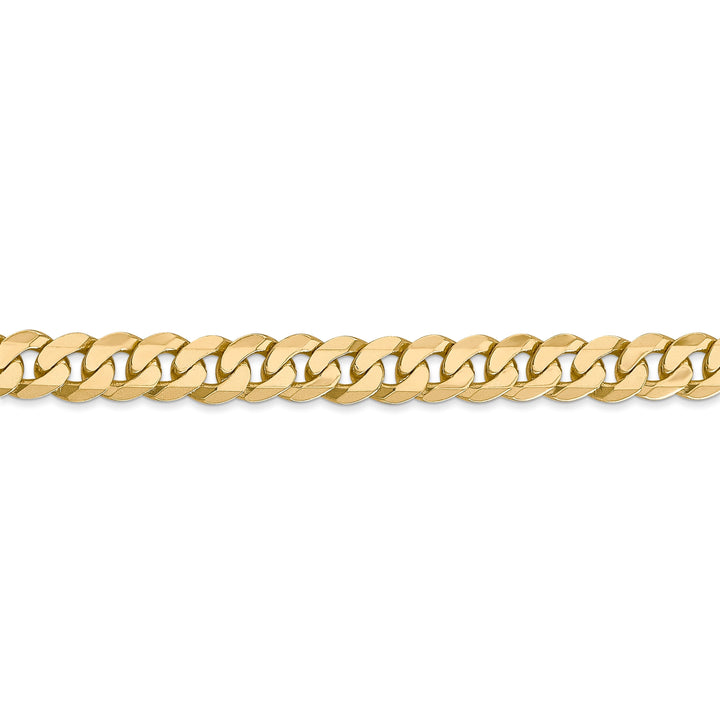 14k Yellow Gold 7.25mm Flat Beveled Curb Chain