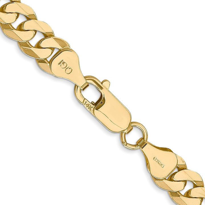 14k Yellow Gold 7.25mm Flat Beveled Curb Chain