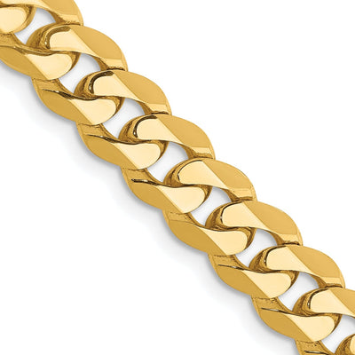 14k Yellow Gold 7.25mm Flat Beveled Curb Chain at $ 1119.91 only from Jewelryshopping.com