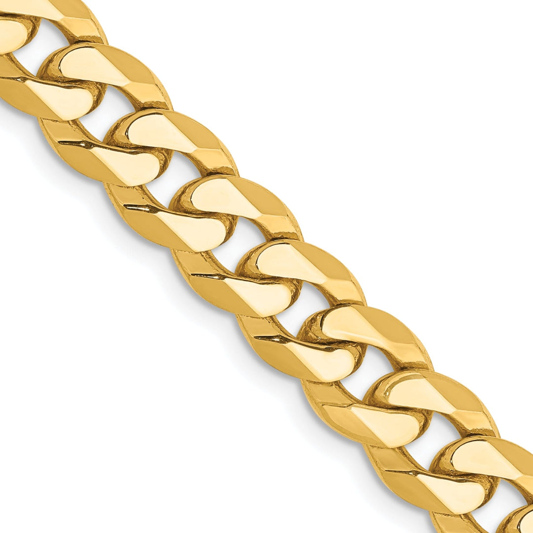 14k Yellow Gold 8.00mm Flat Beveled Curb Chain