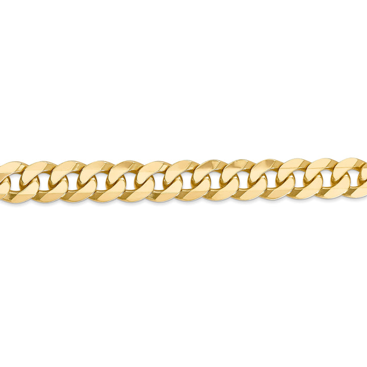 14k Yellow Gold 9.50mm Flat Beveled Curb Chain