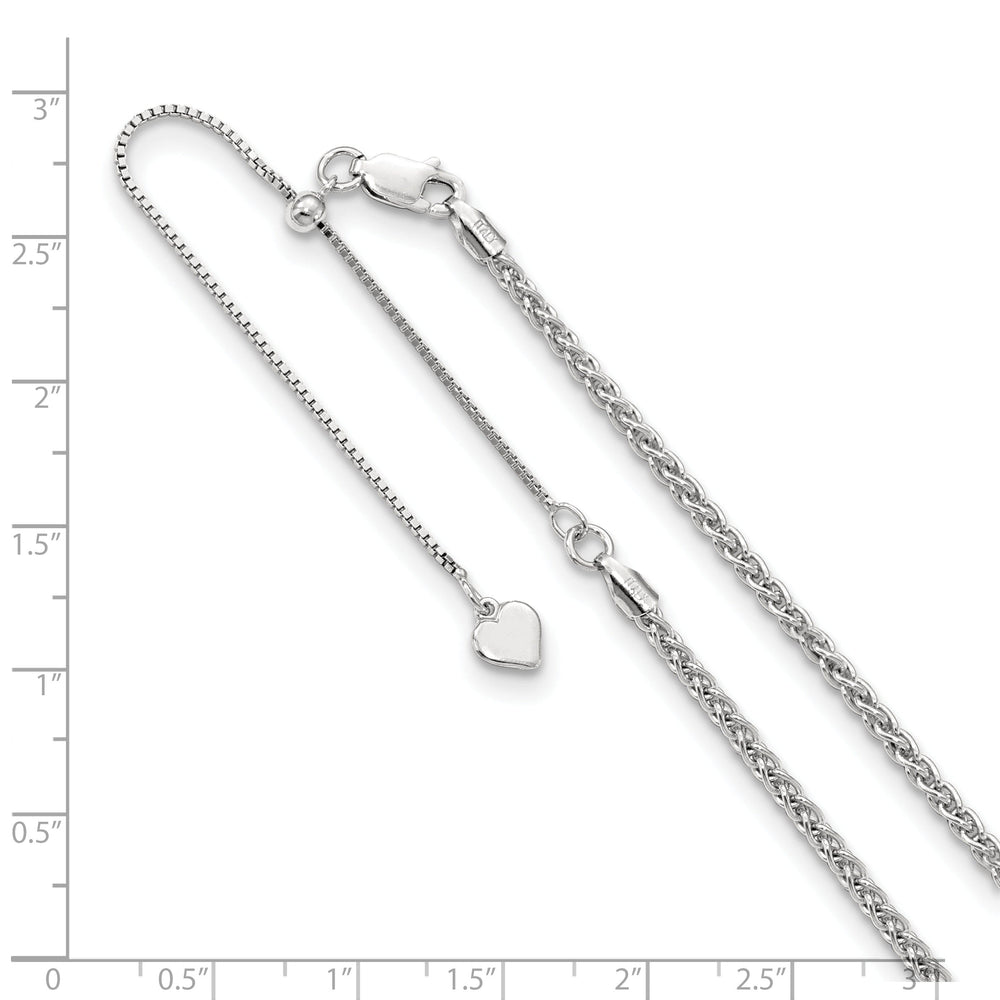 Sterling Silver Adjustable 2.5mm D/C Wheat Chain