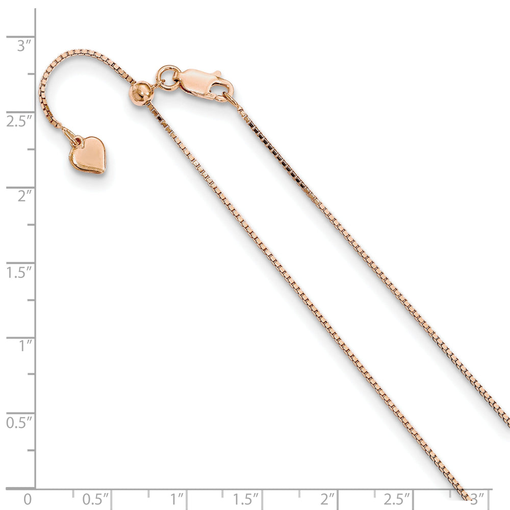 Silver .95 mm Rose Gold Adjustable Box Chain