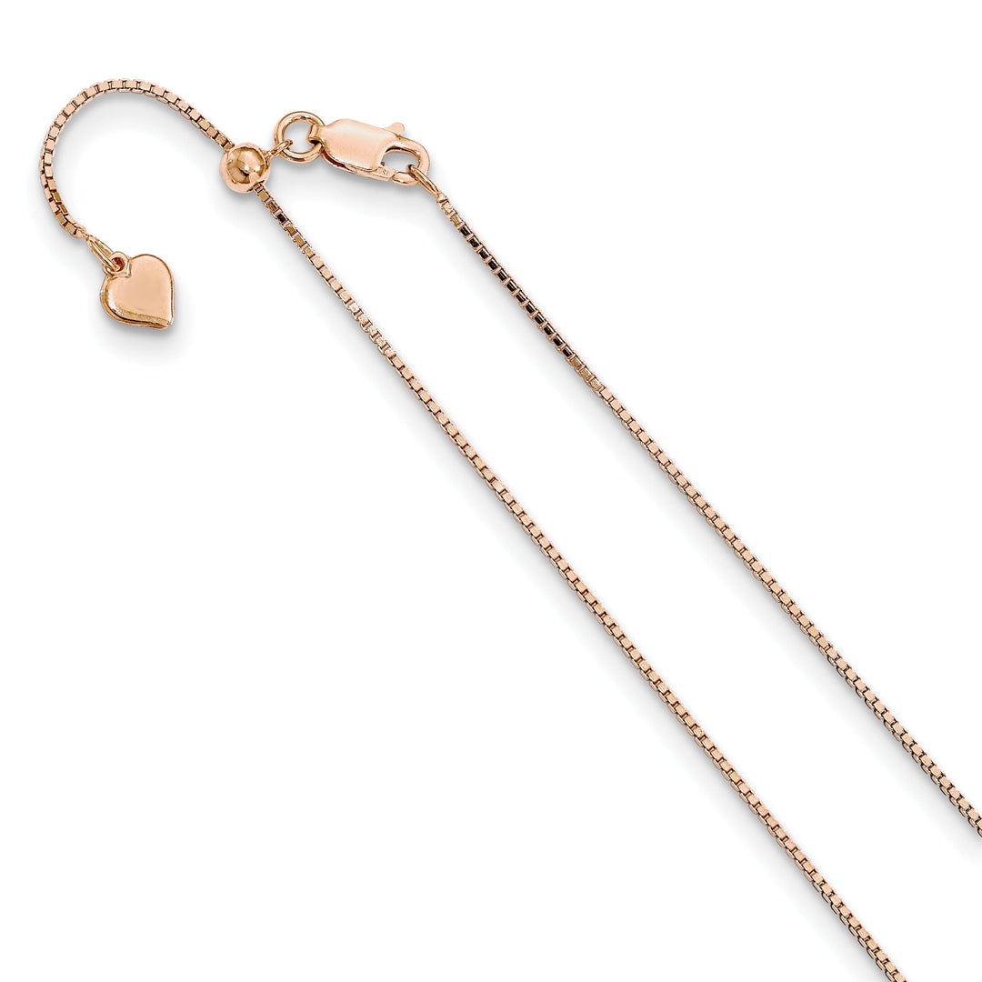 Silver .95 mm Rose Gold Adjustable Box Chain
