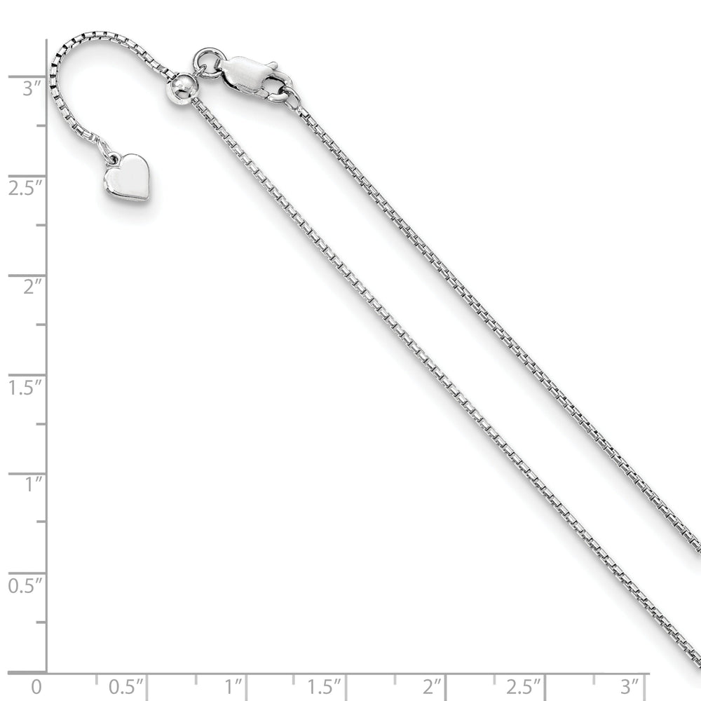 Silver 1.25 mm Adjustable Round Box Chain