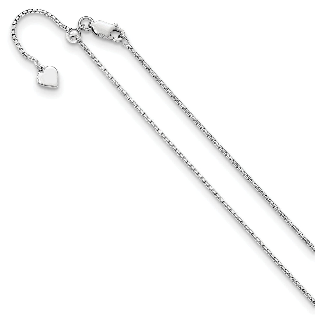 Silver 1.25 mm Adjustable Round Box Chain