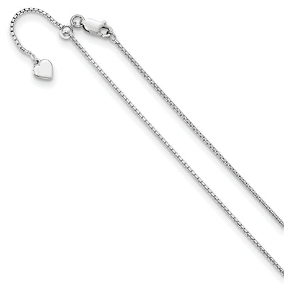 Silver 1.25 mm Adjustable Round Box Chain at $ 64.47 only from Jewelryshopping.com