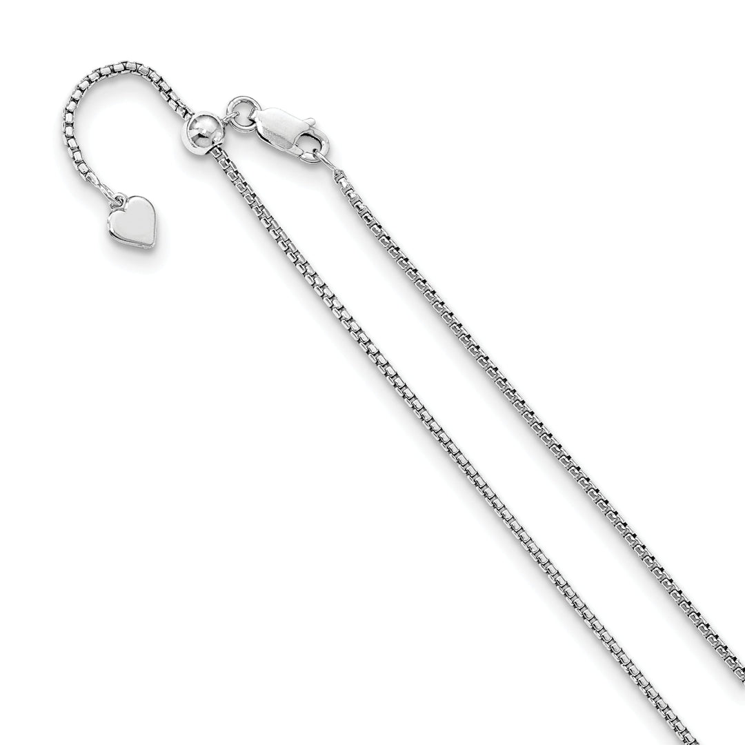 Sterling Silver 1.5m Adjustable Round Box Chain