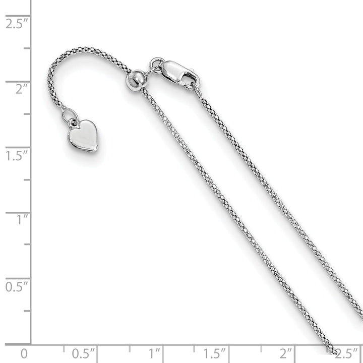 Silver 1.2 mm Adjustable Popcorn Chain