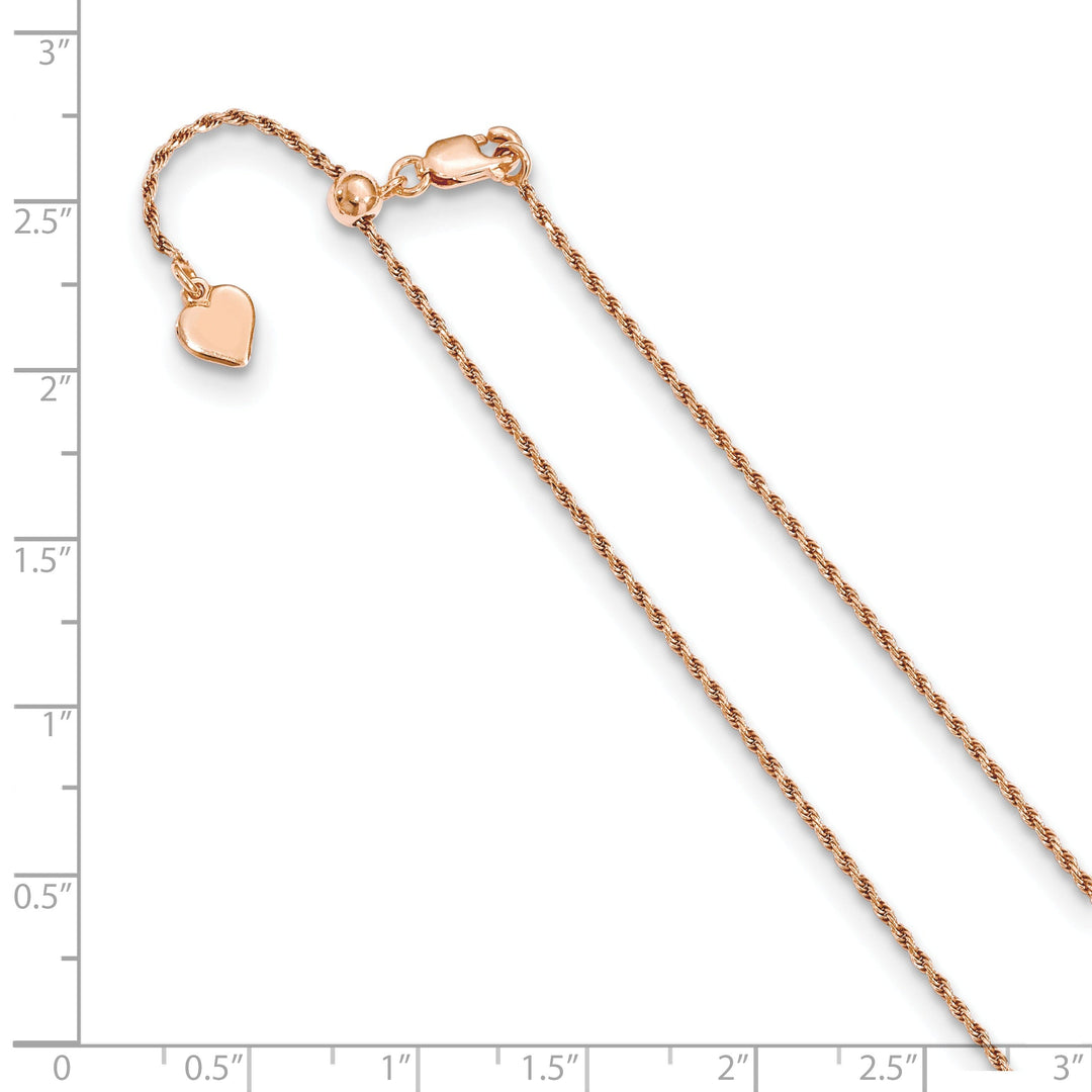 Silver 1.2 mm Rose Gold Adjustable Rope Chain