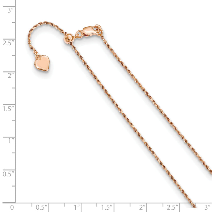 Silver 1.2 mm Rose Gold Adjustable Rope Chain