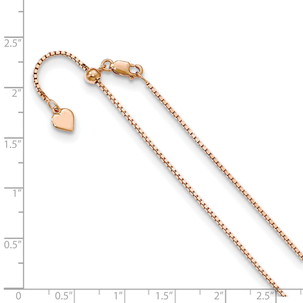 Silver 1.1 mm Rose Gold Adjustable Box Chain